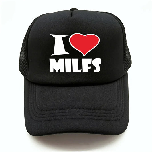 I Love MILFS Men Trucker Caps